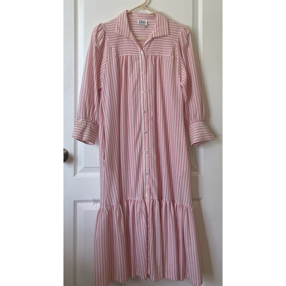 Vintage Chiha Midi Stripes Dress Size 6 With Side Pockets - Picture 5 of 10